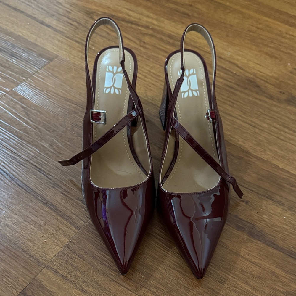 Elegant Burgundy Slingback Heels
